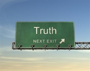 Truth Next Exit road sign