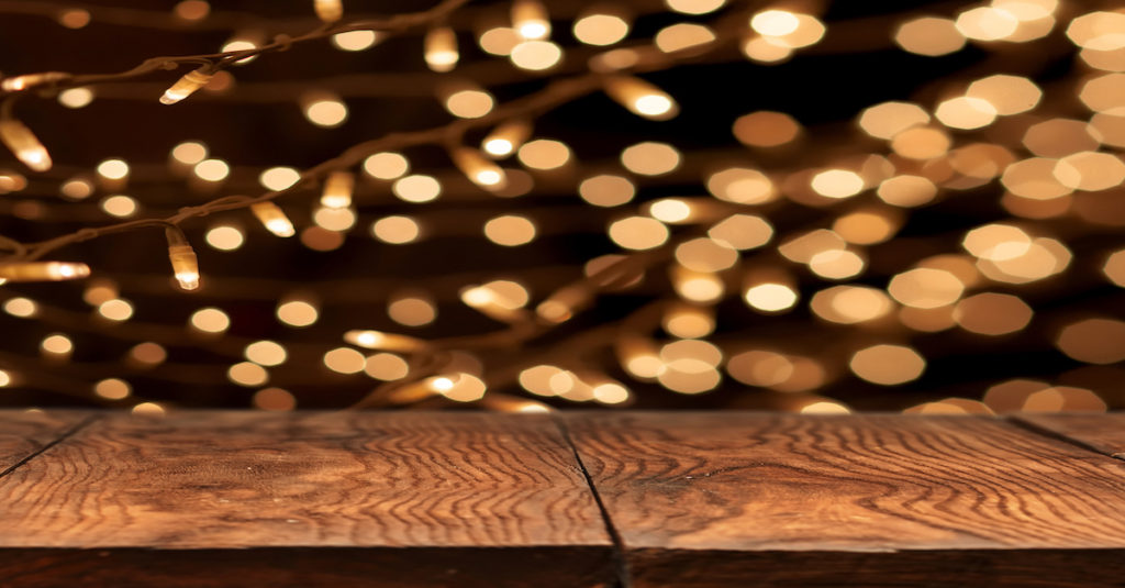 Christmas lights out of focus