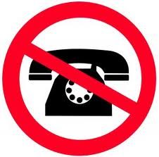 Phone with the no symbol on it