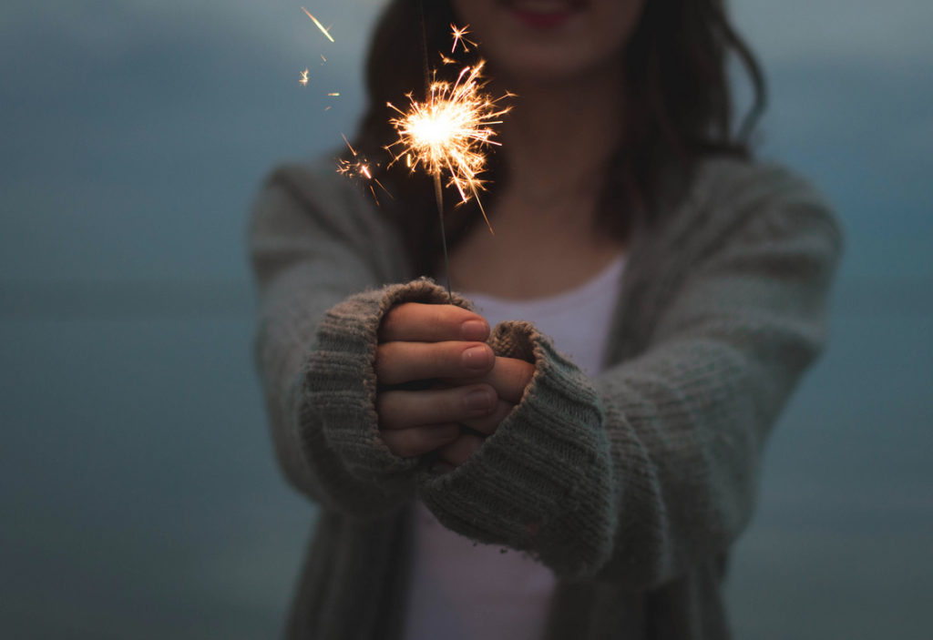 hands with sparkler