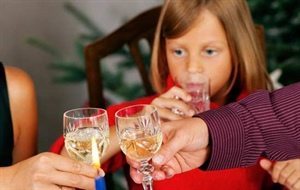 parents drinking in front of child