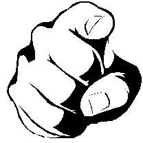 drawing of a pointing finger