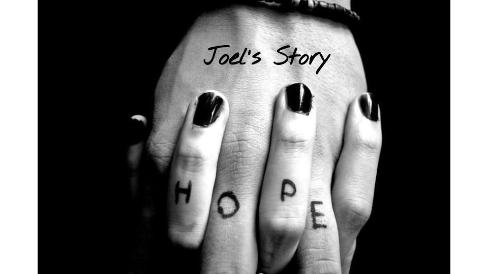 Hope and Joel's Story written on hands