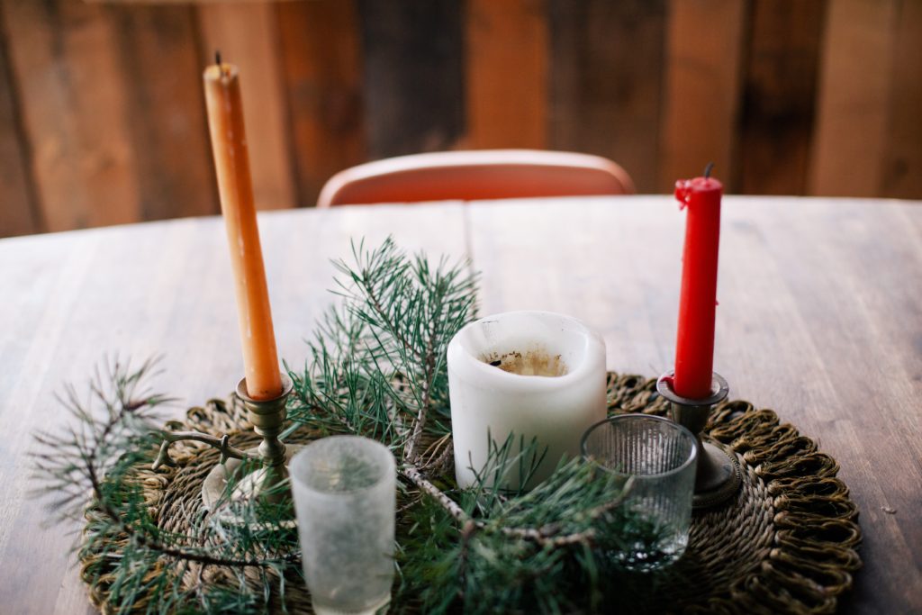 Christmas candles centerpiece