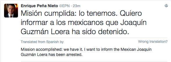 El Chapo Tweet