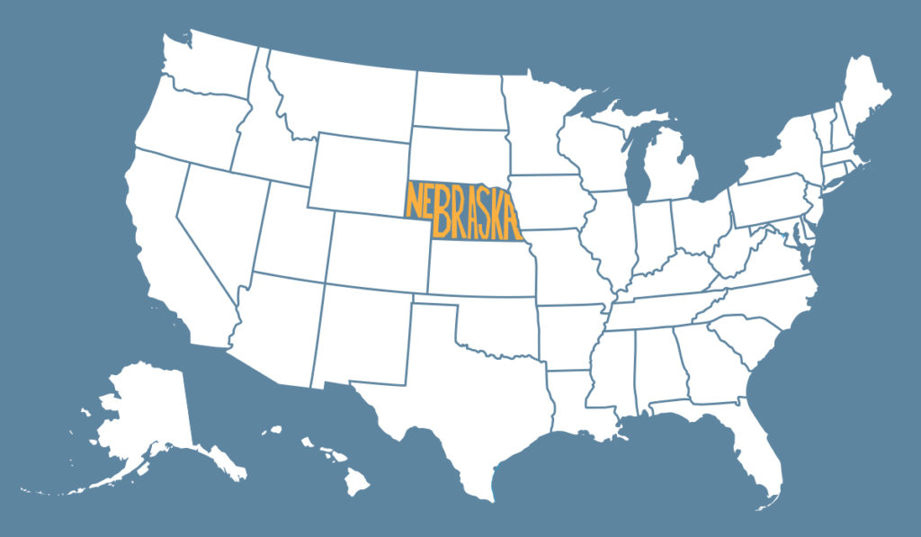 Nebraska highlighted on map