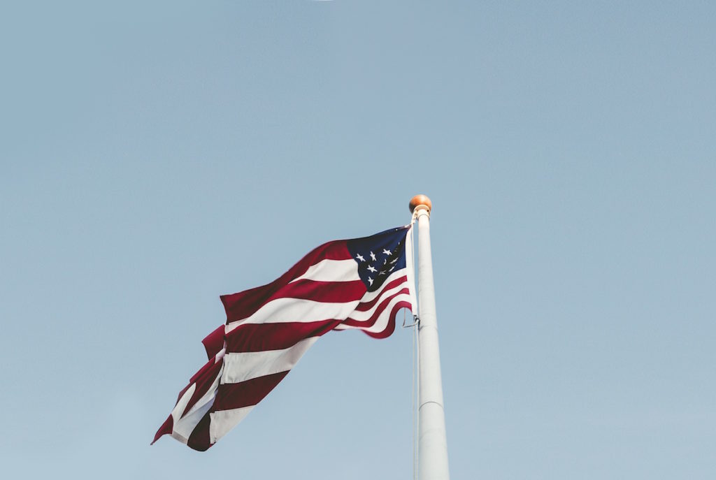 United States flag waving