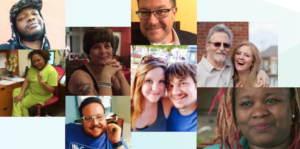 Multiple pictures of people