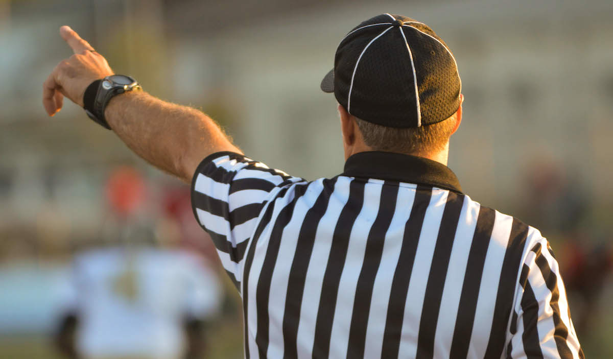 Referee pointing