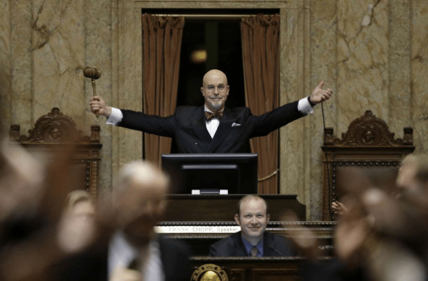 A decade ago, when Washington state made one of the first major moves to place limits on opioid painkiller prescriptions, drugmakers fought back. The Washington State Legislature, pictured here in 2016, approved the policy anyway. AP Photo/Ted S. Warren, File