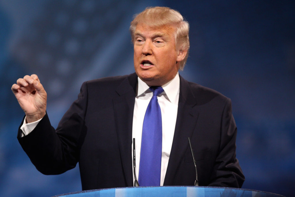 President Donald Trump speaking