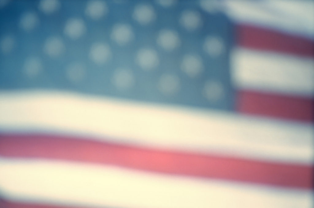 blurry image of American flag