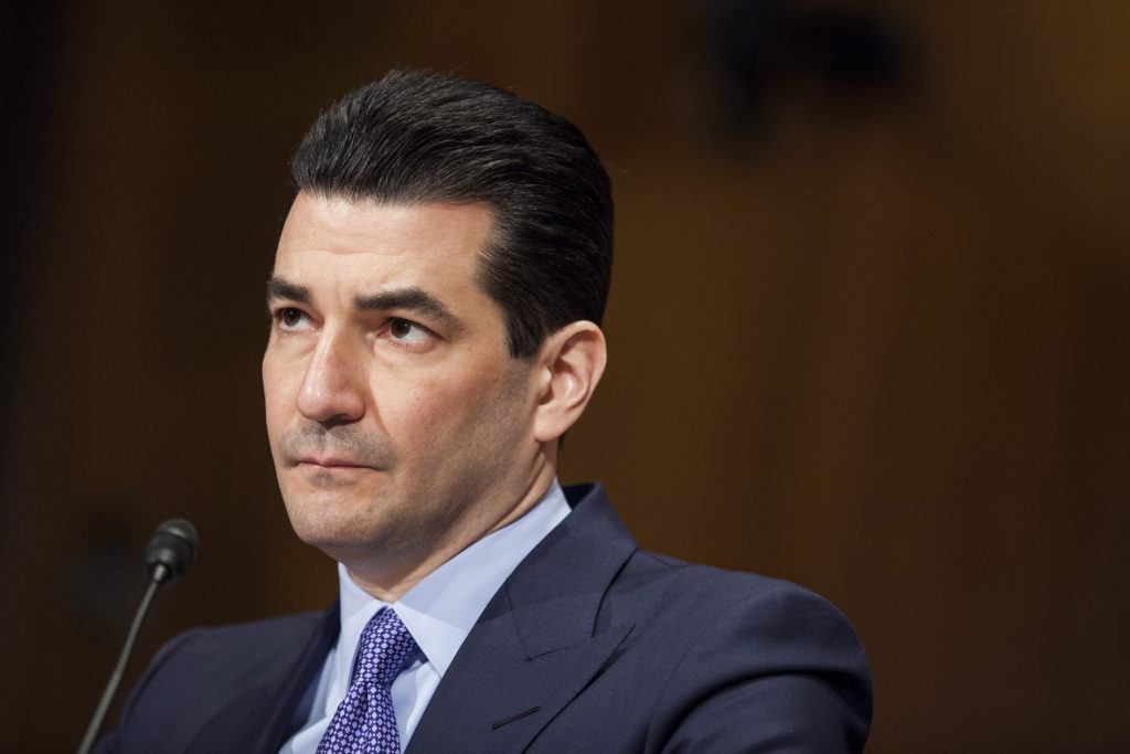 FDA Commissioner-designate Scott Gottlieb testifies during a Senate Health, Education, Labor and Pensions Committee