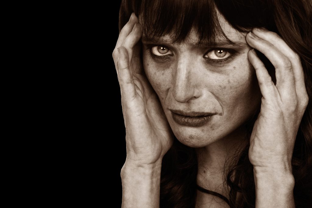 Distraught woman