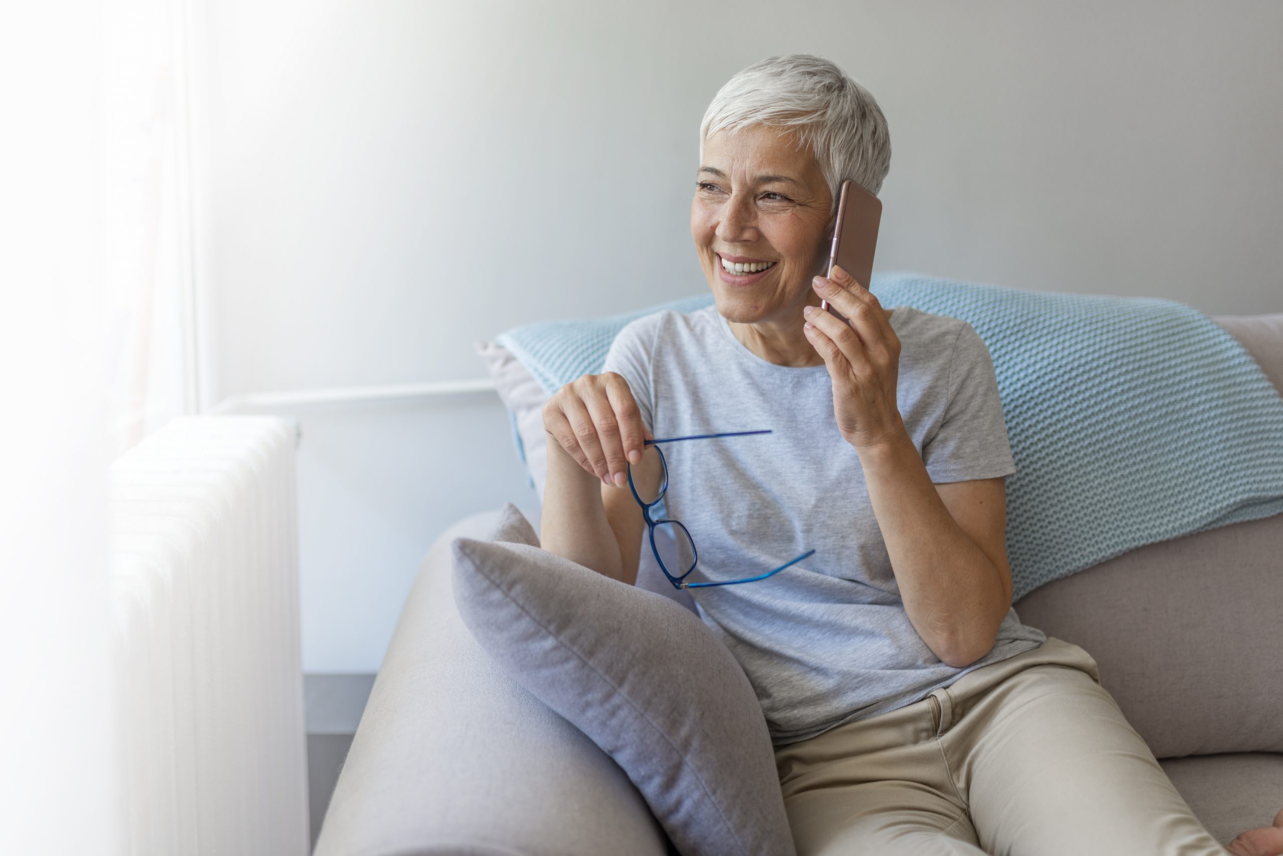 Senior woman talking on mobile phone