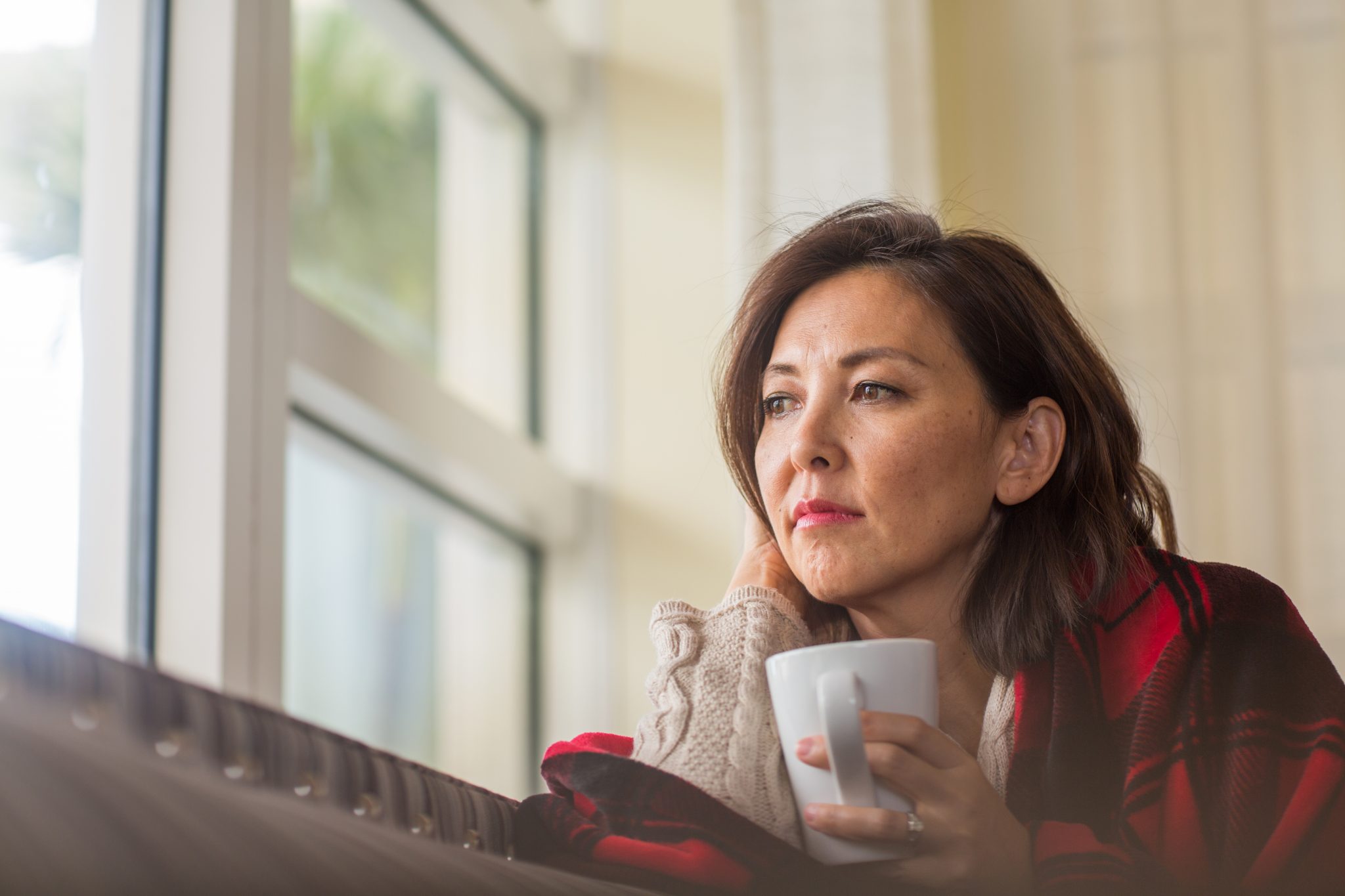 woman with poor mental health over holidays