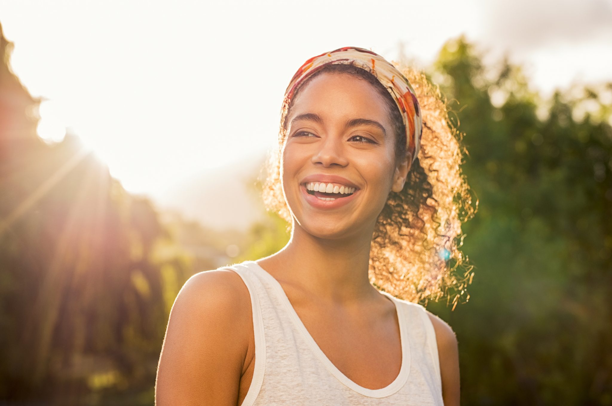 woman smiling during summer time